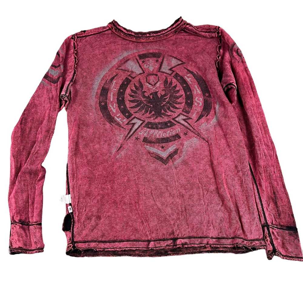 Vintage affliction y2k thermal black red graphic … - image 2