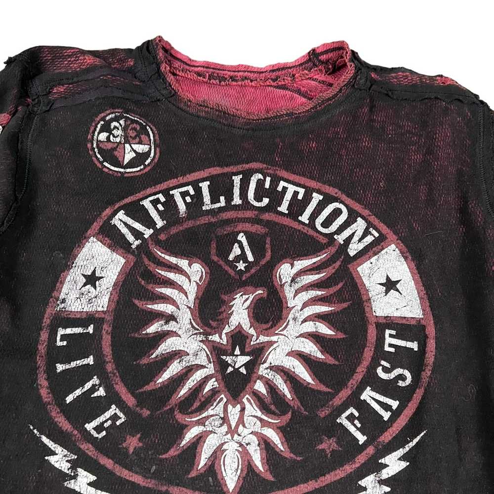 Vintage affliction y2k thermal black red graphic … - image 6