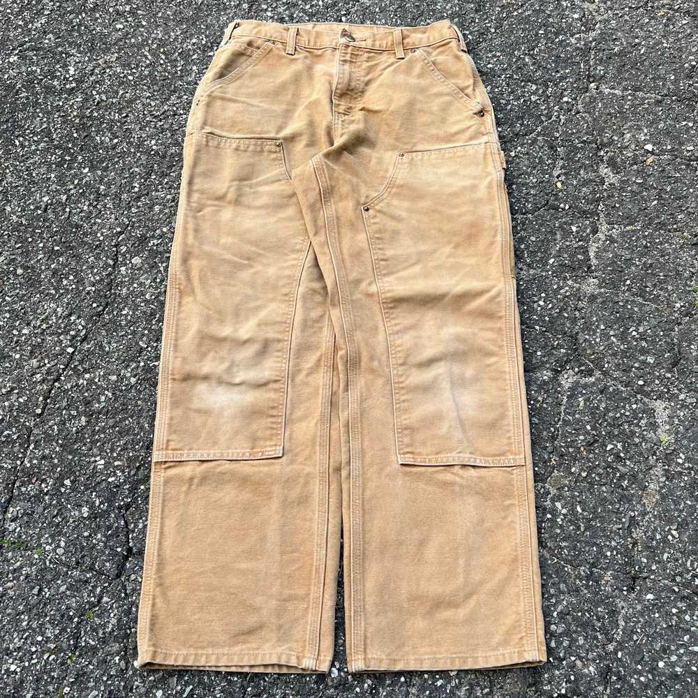 Vintage carhartt brown double knee work wear carp… - image 1