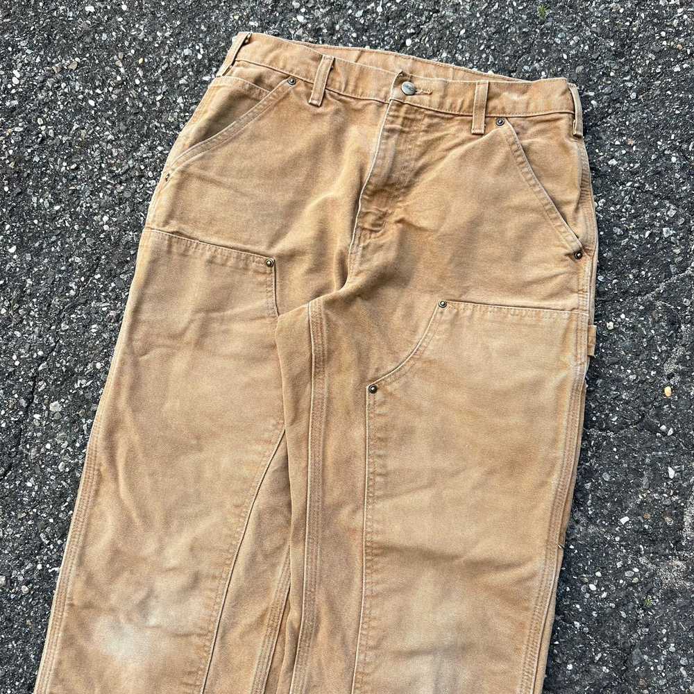 Vintage carhartt brown double knee work wear carp… - image 2