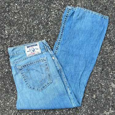 Vintage Y2K true religion denim blue jeans pants - image 1