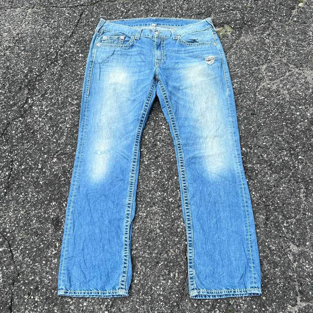 Vintage Y2K true religion denim blue jeans pants - image 3