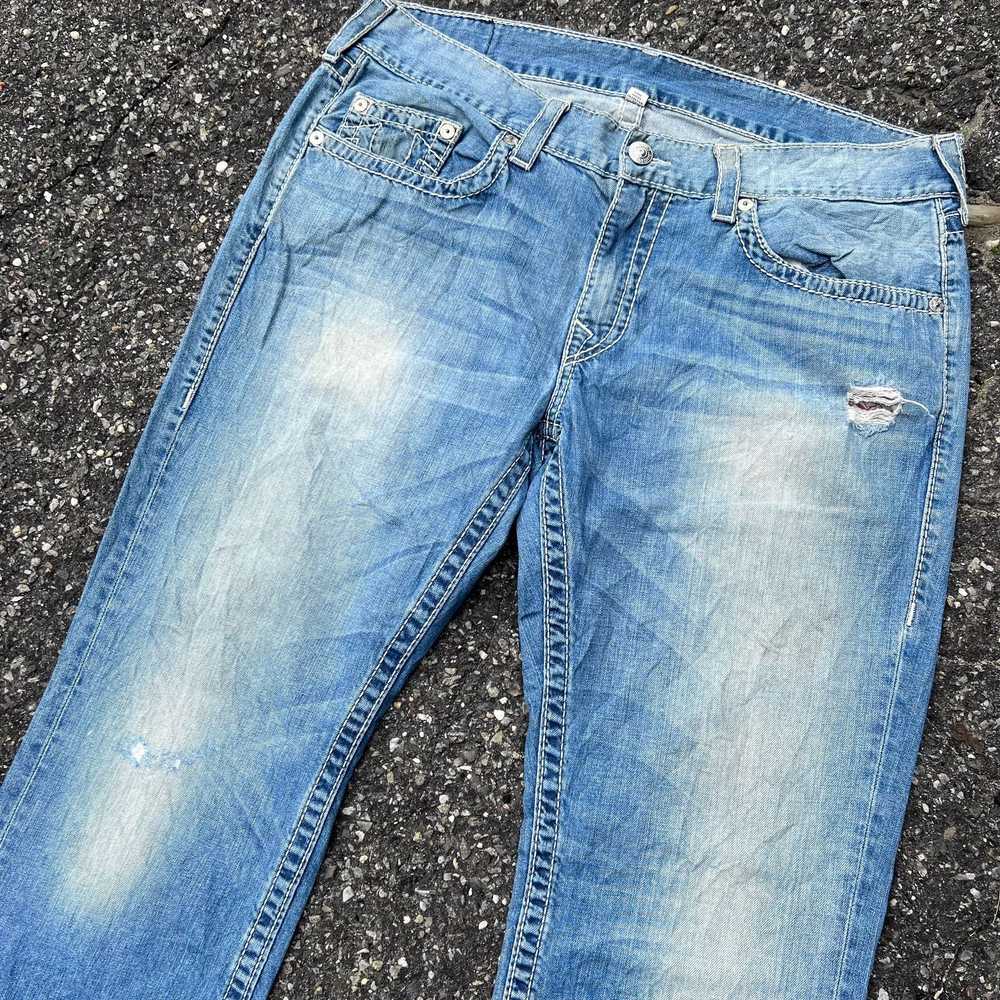 Vintage Y2K true religion denim blue jeans pants - image 4