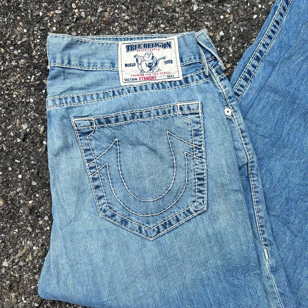 Vintage Y2K true religion denim blue jeans pants - image 5