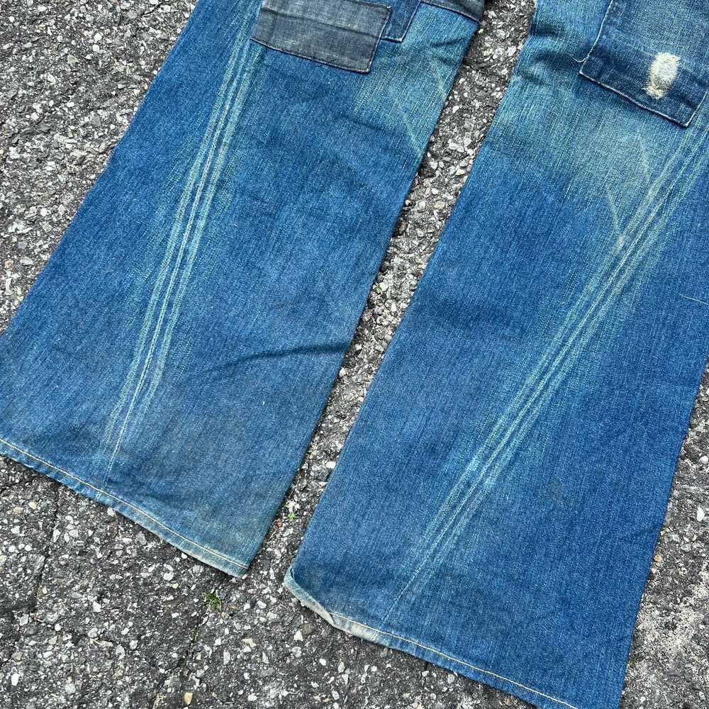 Vintage Y2K true religion denim blue crazy flare … - image 7