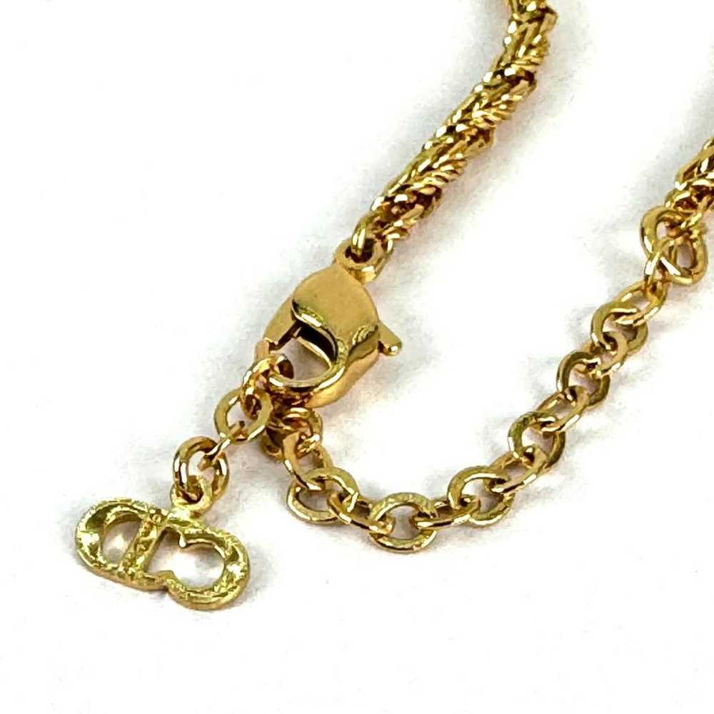 【Excellent Condition】Dior Necklace Pearl Gold Flo… - image 8