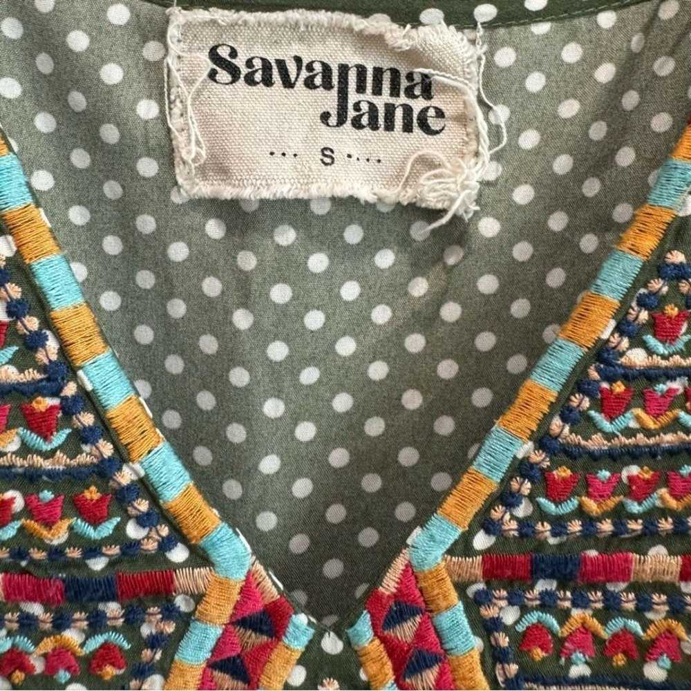 Adorable Savannah Jane Cap Sleeved Dark Green Pol… - image 3