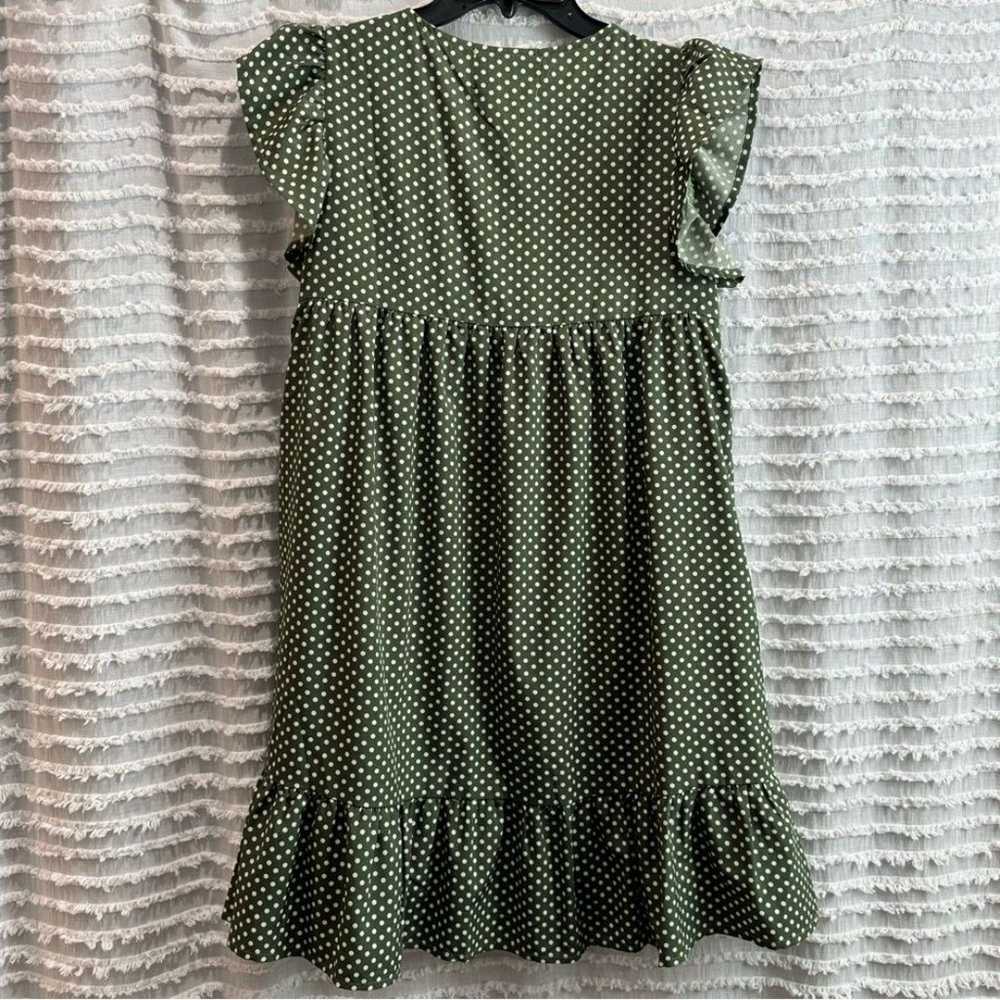 Adorable Savannah Jane Cap Sleeved Dark Green Pol… - image 8