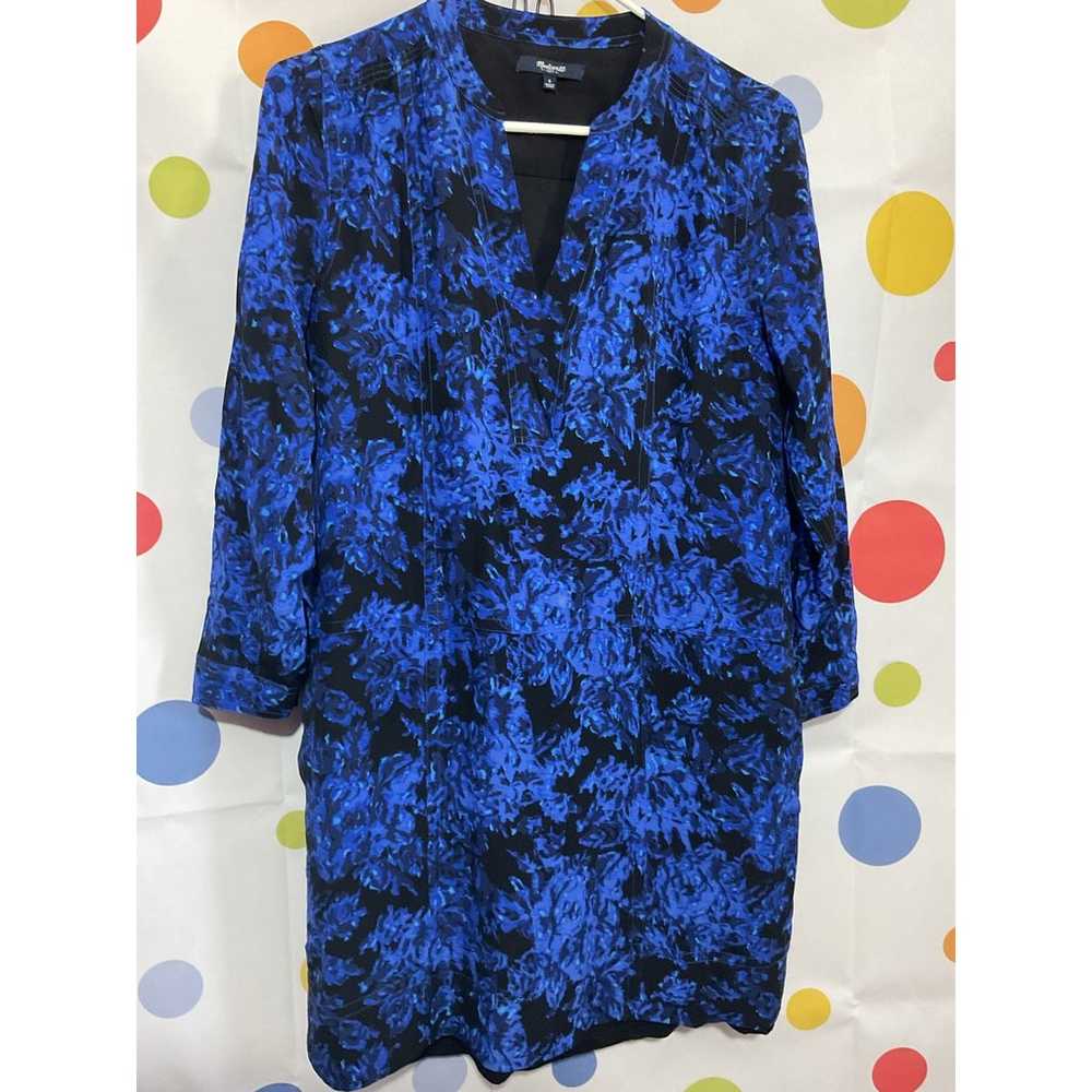 NEW MADEWELL SILK Dress Size Small Blue Black - image 5