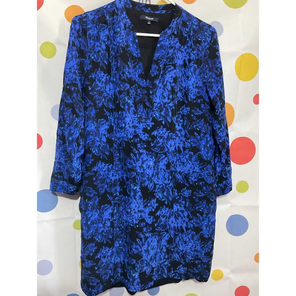 NEW MADEWELL SILK Dress Size Small Blue Black - image 7