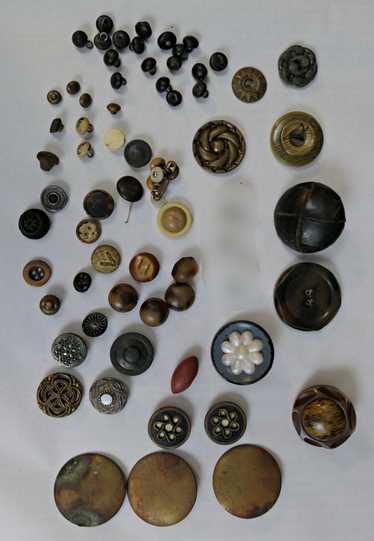 Vintage & Antique Buttons Lot Metal, Celluloid, p… - image 1