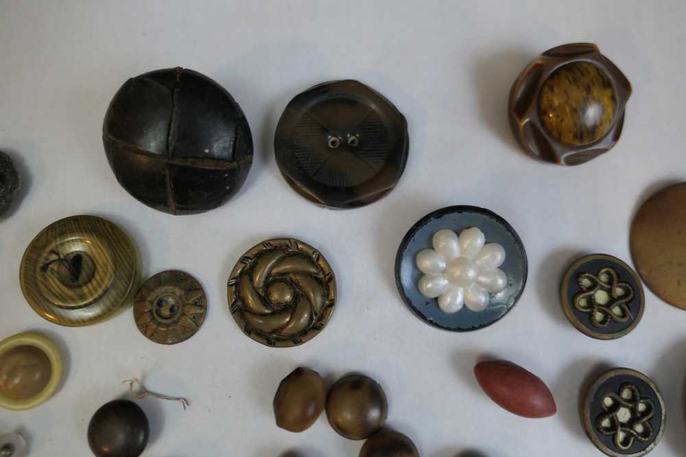 Vintage & Antique Buttons Lot Metal, Celluloid, p… - image 2