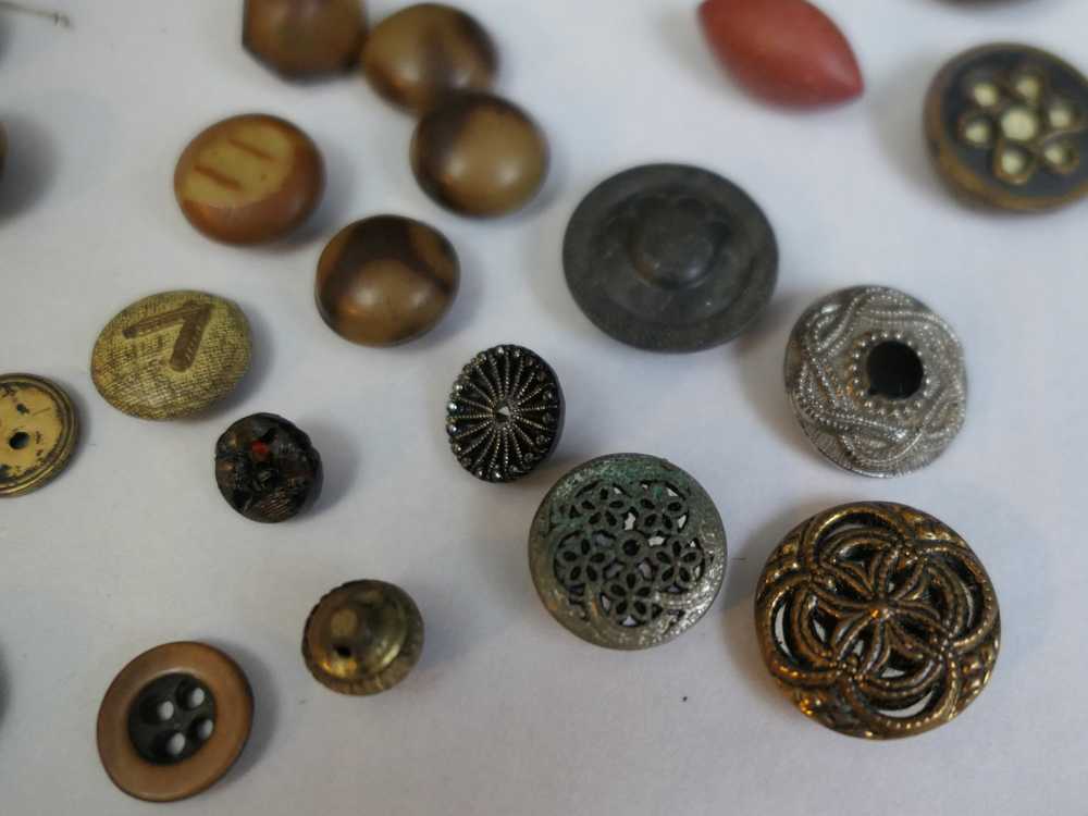 Vintage & Antique Buttons Lot Metal, Celluloid, p… - image 6