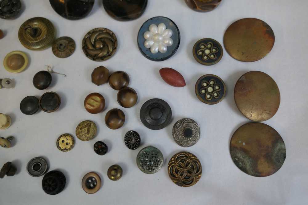 Vintage & Antique Buttons Lot Metal, Celluloid, p… - image 7