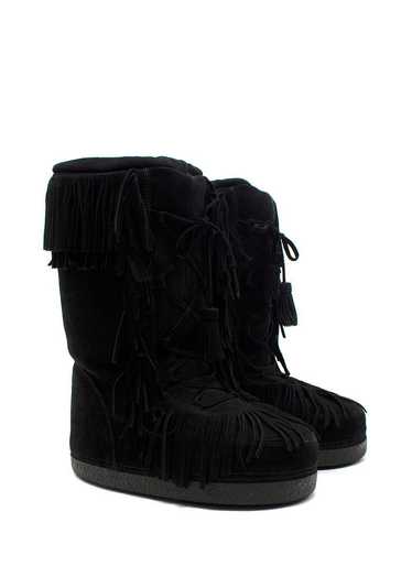 Managed by hewi Aquazzura Black Suede Fringe Detai