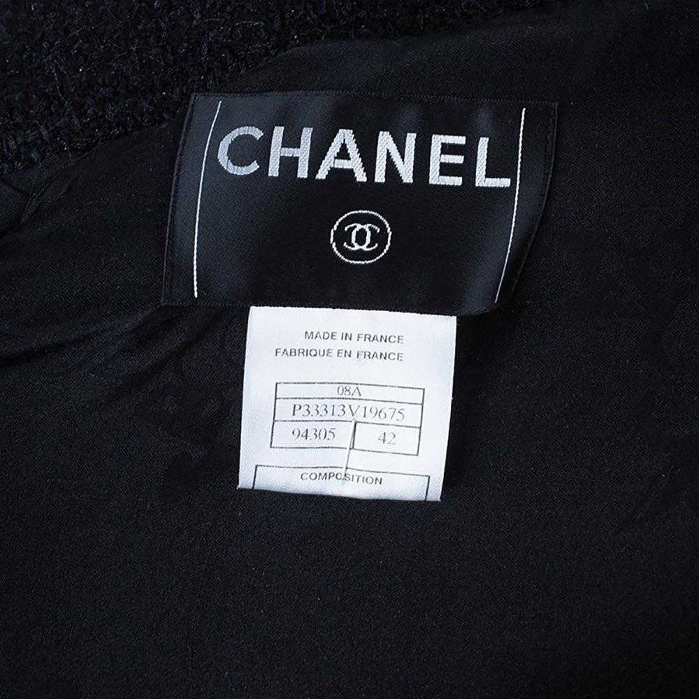 Product Details Chanel Black High Neck Tweed Jack… - image 11