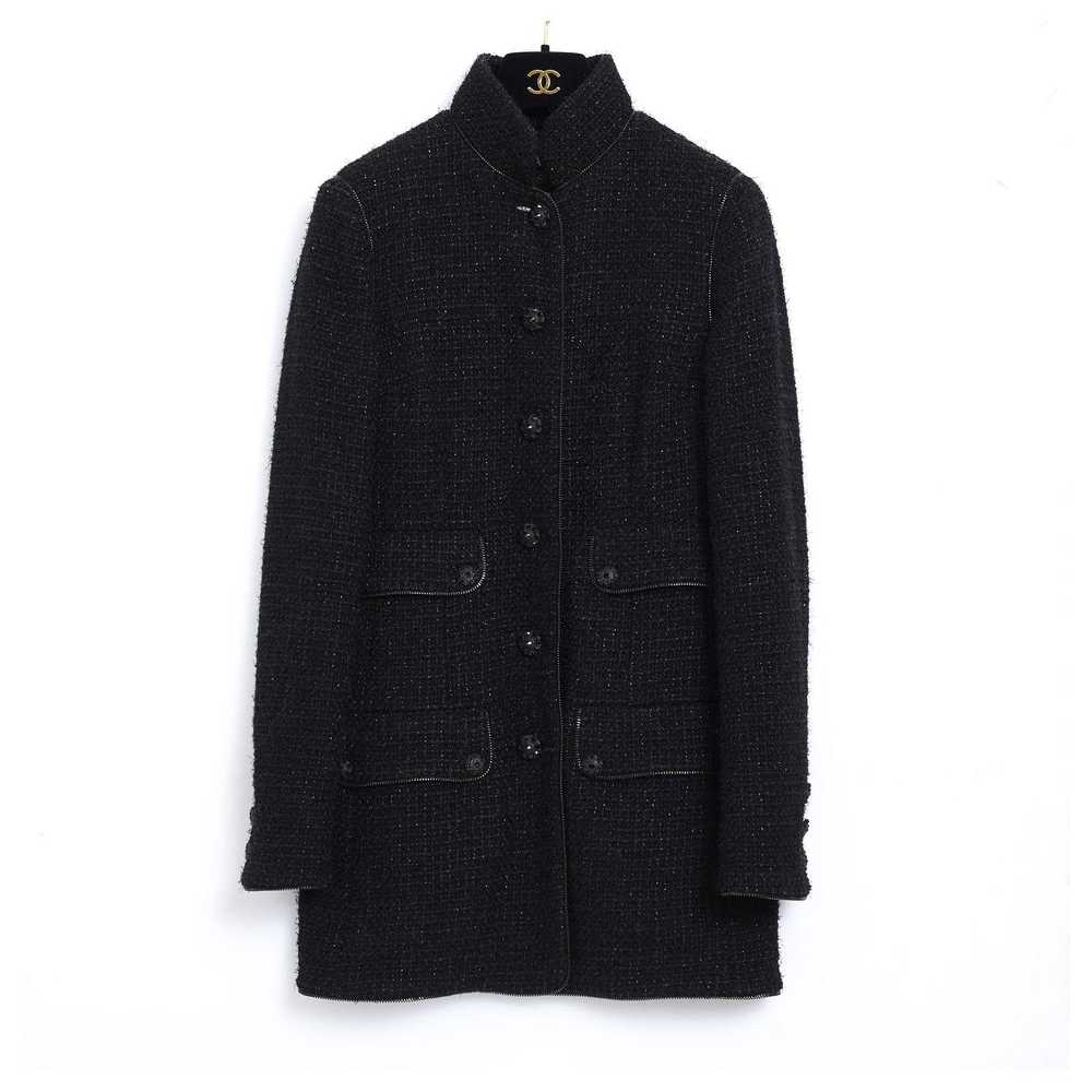 Product Details Chanel Black High Neck Tweed Jack… - image 2