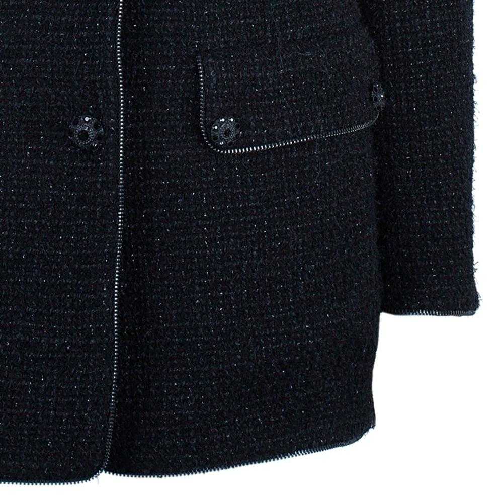 Product Details Chanel Black High Neck Tweed Jack… - image 7