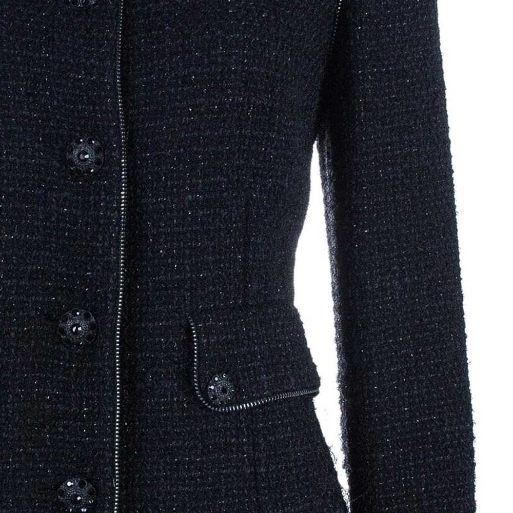 Product Details Chanel Black High Neck Tweed Jack… - image 9