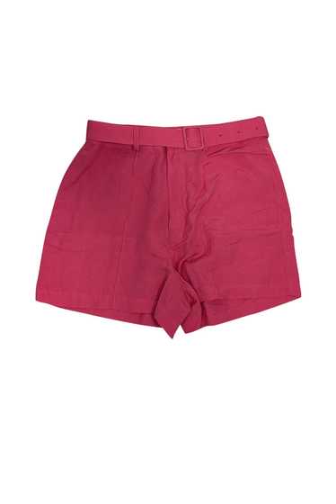 Solid & Striped - Fuchsia Linen Blend Belted Short