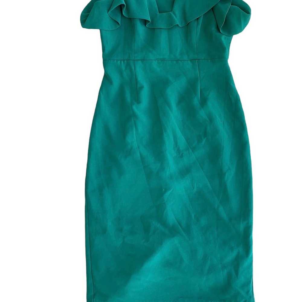 Bardot Ruffled Midi Dress Emerald Green Size 8 - image 2