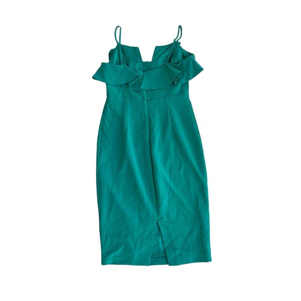 Bardot Ruffled Midi Dress Emerald Green Size 8 - image 3