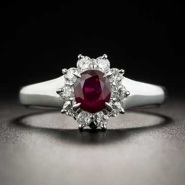 Petite Ruby and Diamond Cluster Ring