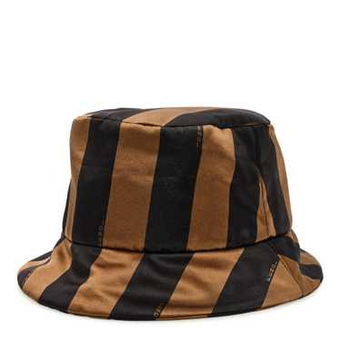 Fendi Silk Pequin Bucket Hat S Tobacco