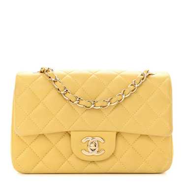 CHANEL Lambskin Quilted Mini Rectangular Flap Yell