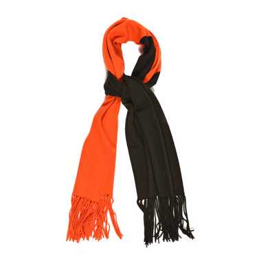 HERMES Cashmere Fringe Scarf Orange Brown - image 1