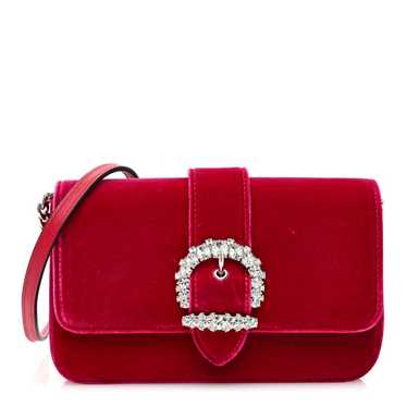 JIMMY CHOO Velvet Crystal Cheri Wallet on Chain P… - image 1