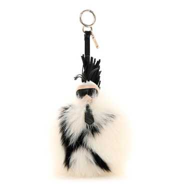 FENDI Lambskin Fox Fur Super Karlito Pom Pom Bag … - image 1