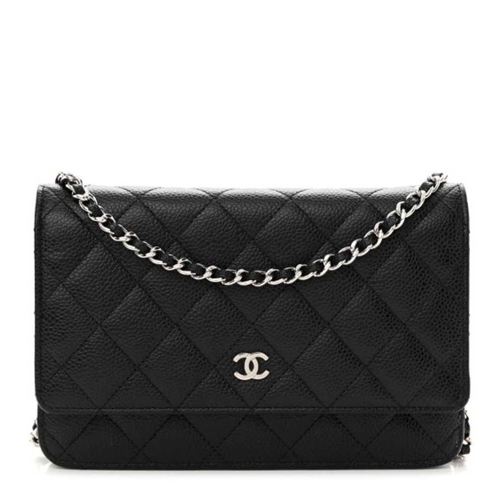 CHANEL Caviar Quilted Wallet on Chain WOC Black - image 1