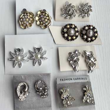 Vintage Chunky Large Earring Lot - image 1