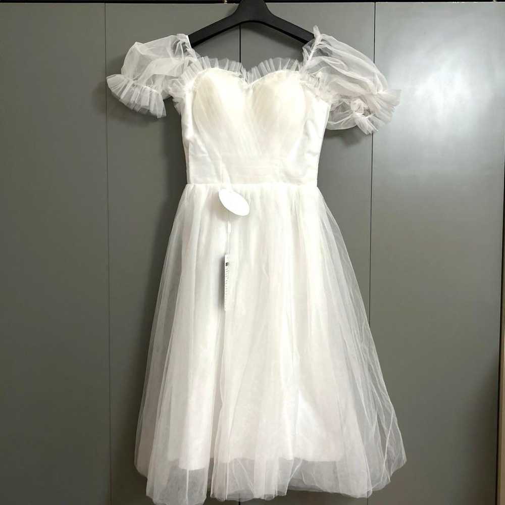 White off-shoulder dress - image 1