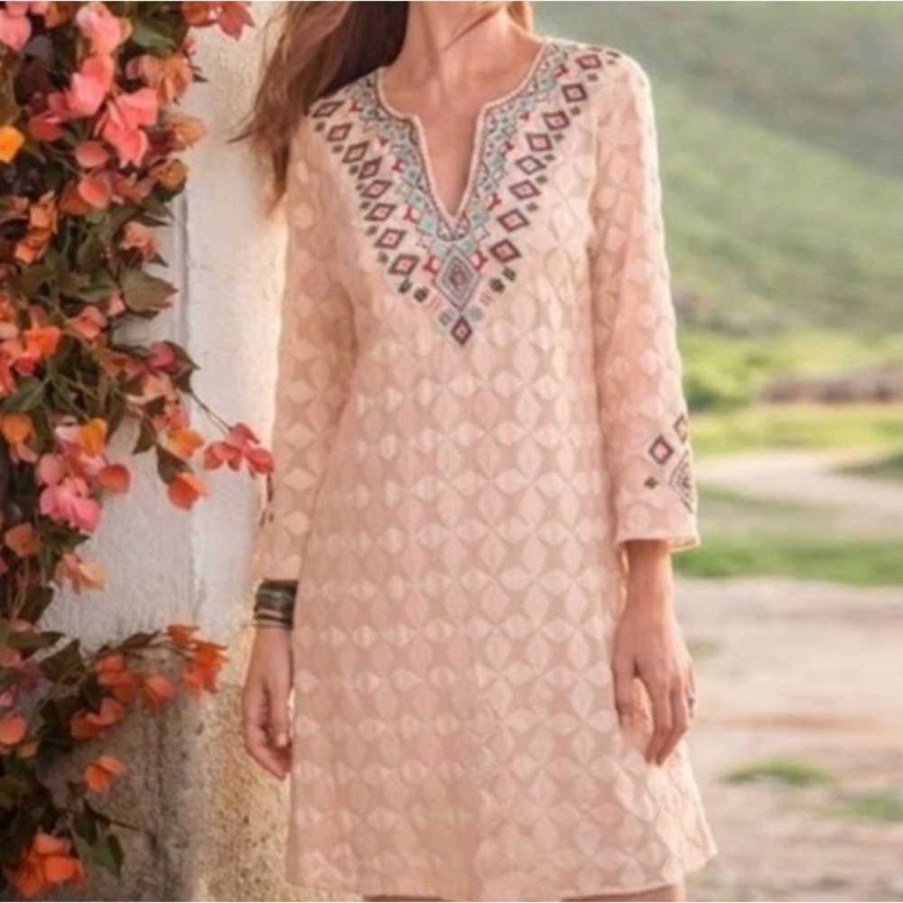 SUNDANCE Global Embrace Chemise Beaded Dress SIZE… - image 1