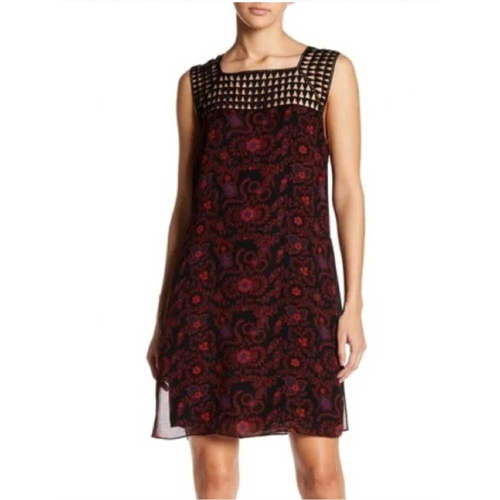 A.L.C Helen Flora Silk Dress Womens Small Crochet… - image 2