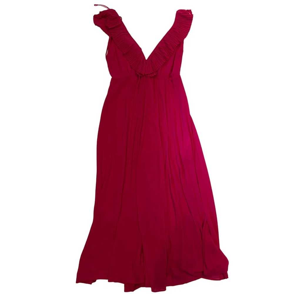 Zara Hot Pink Ruffled Sleeveless Maxi Slip Dress … - image 1