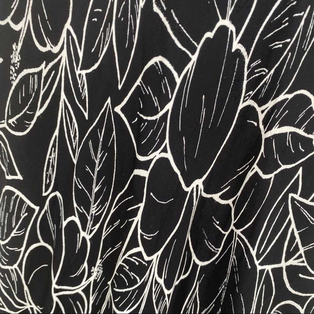 Black white silk Hawaiian print lined dress Laure… - image 6