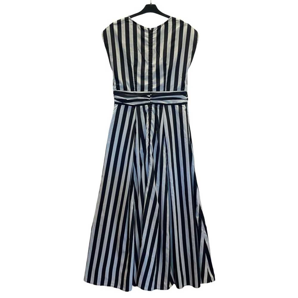 eShakti Fit & Flare Dress M Beige Black Stripe Ma… - image 3