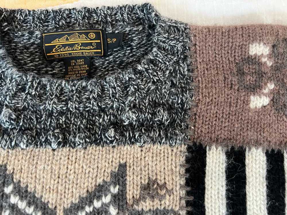 Eddie Bauer WOOL PATCHWORK KNITTED SWEATER (S) |… - image 4