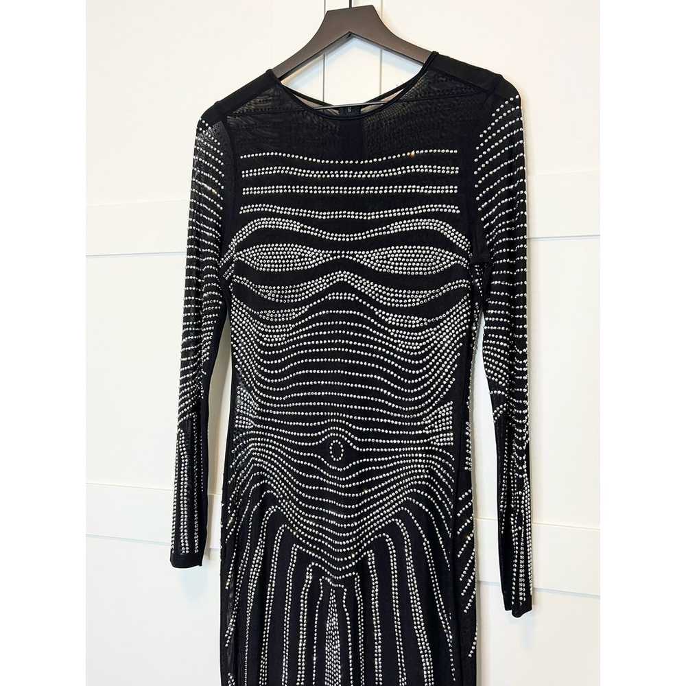 Black & Silver Evening Gown, Size L - image 5