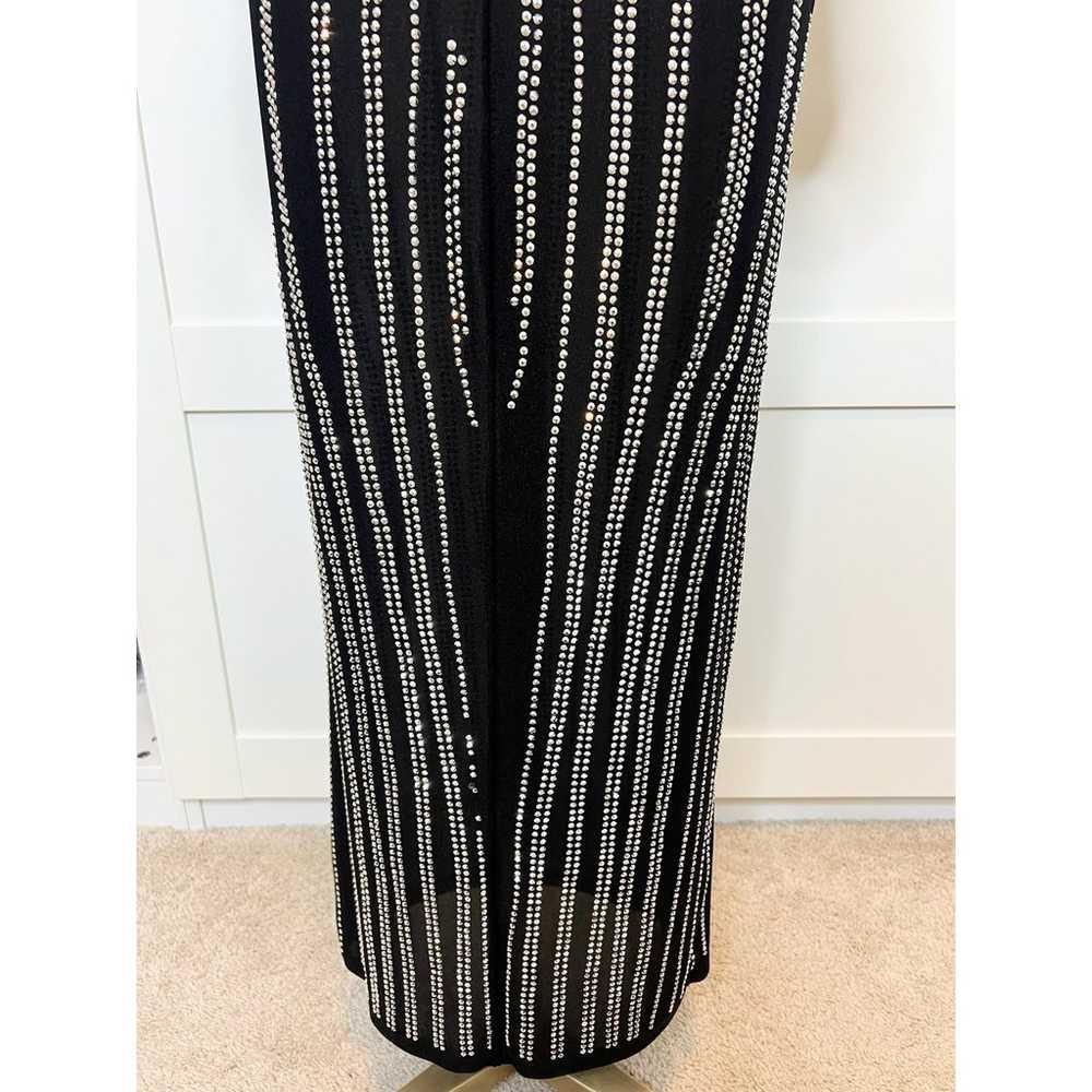 Black & Silver Evening Gown, Size L - image 9