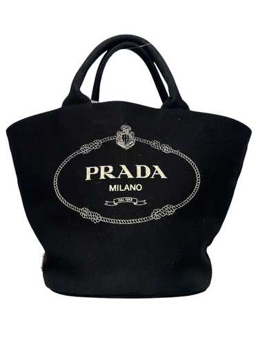 PRADA/Tote Bag/Cotton/BLK/Canapa Canvas