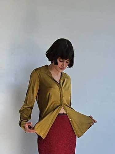 Vintage Silk Charmuese Blouse - Dijon