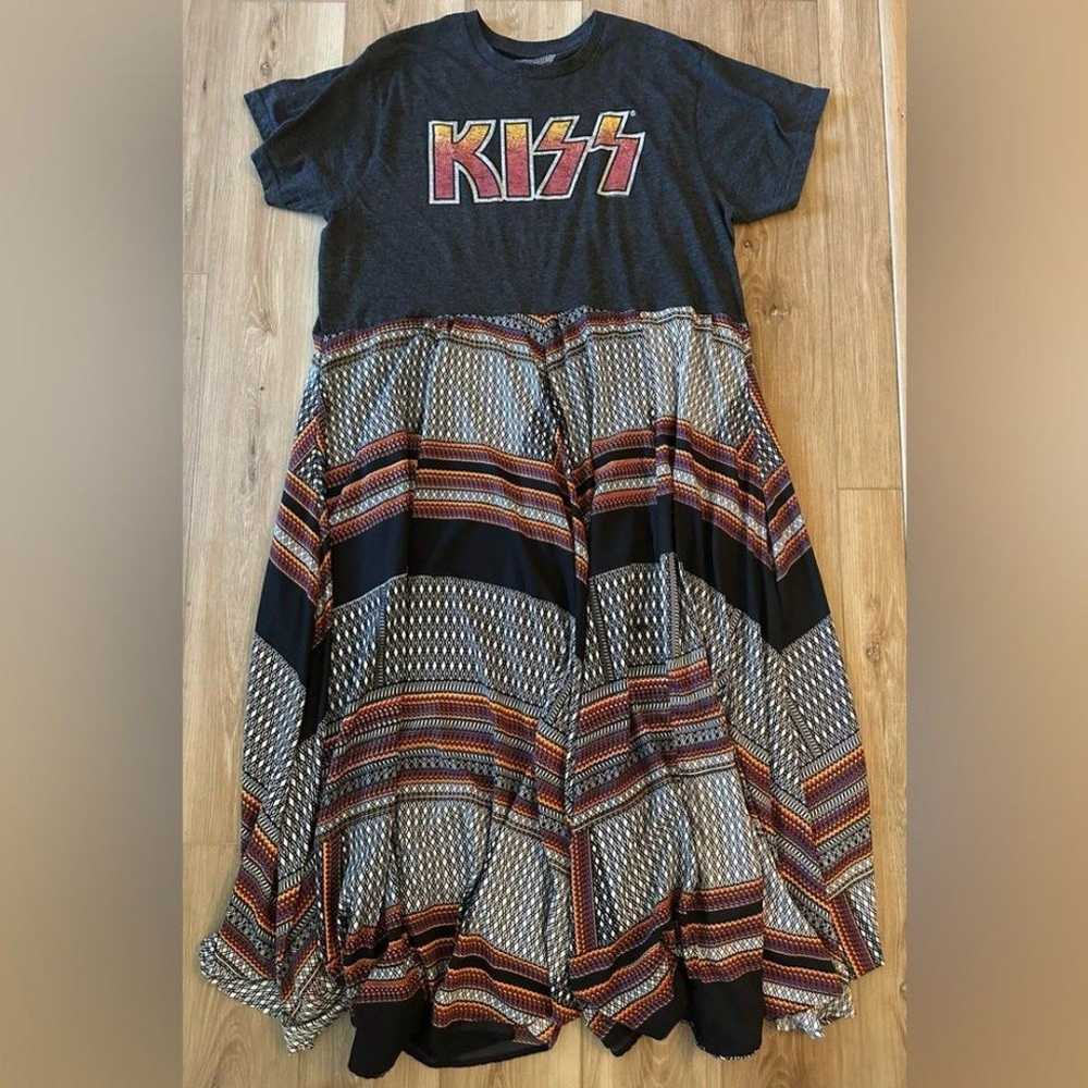 Custom KISS Band Tee Dress 2XL  Upcycled - image 1