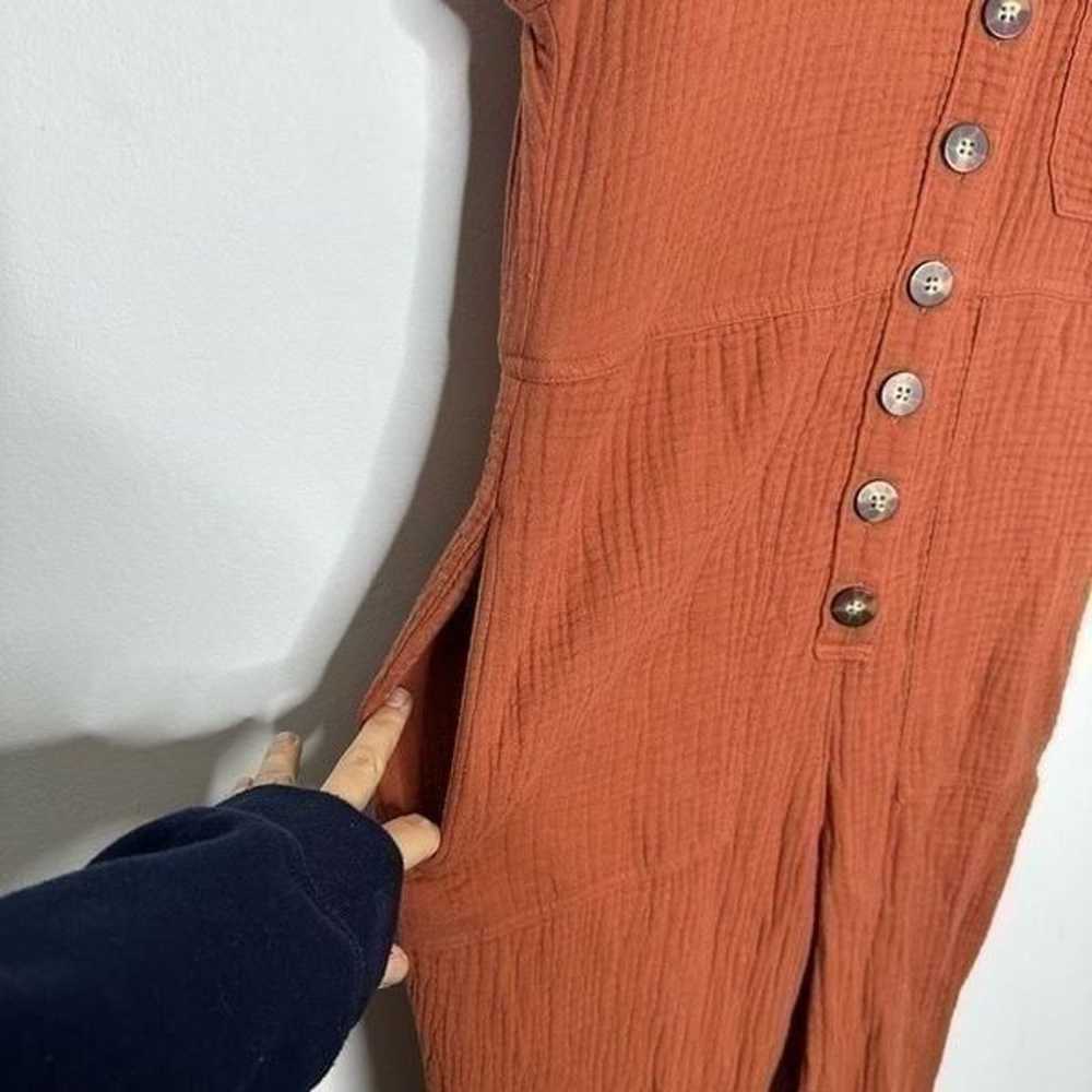 MADEWELL Lightspun Cap-Sleeve Jumpsuit Orange cot… - image 3