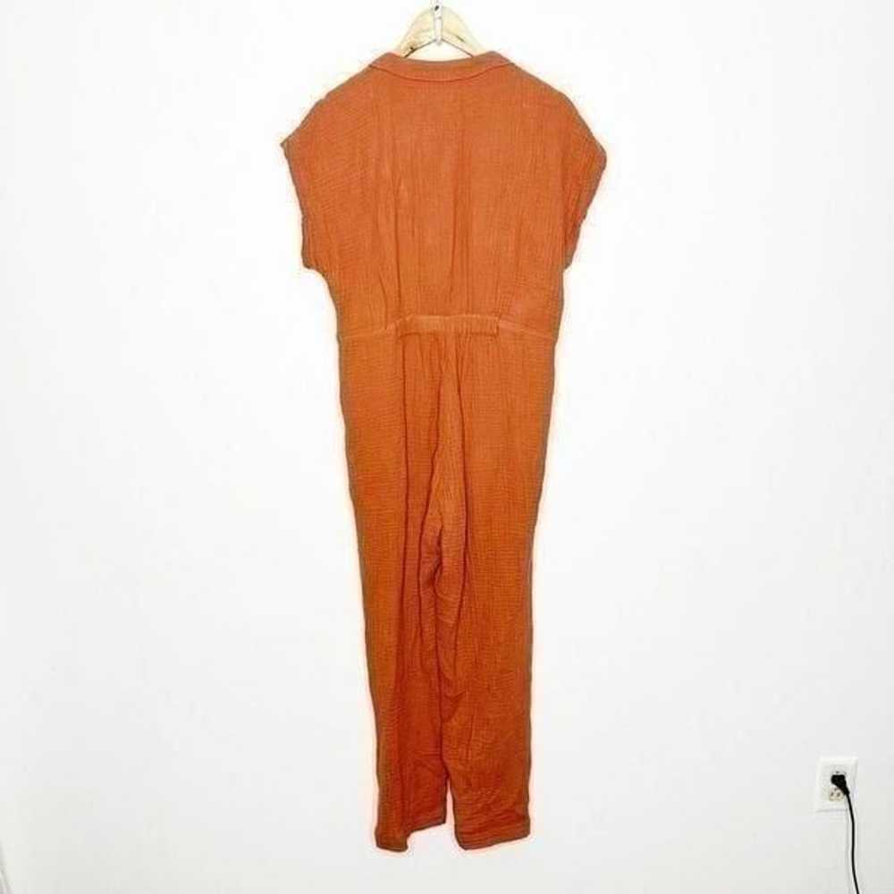 MADEWELL Lightspun Cap-Sleeve Jumpsuit Orange cot… - image 5