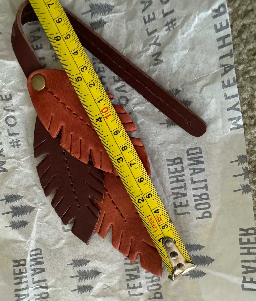 Portland Leather Leaves / Feathers Tassel - image 4