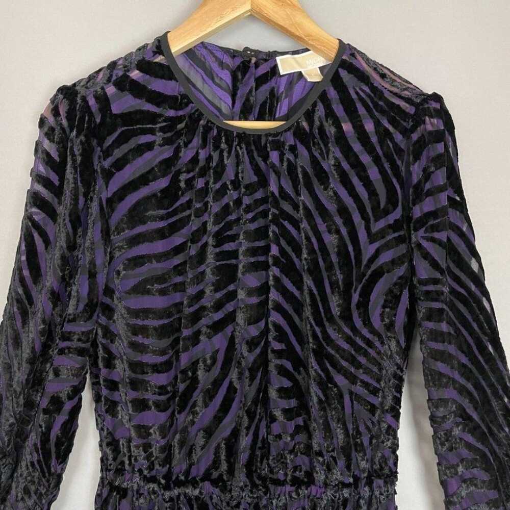 Michael Kors Blouson Dress Zebra Tiger Velvet She… - image 3